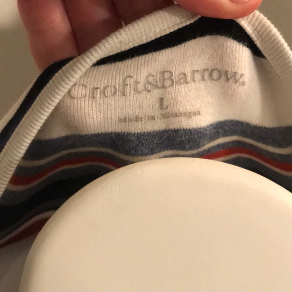 Croft & Borrow 3/4 Sleeve Large Stripped Shirt - Picture 3 of 5